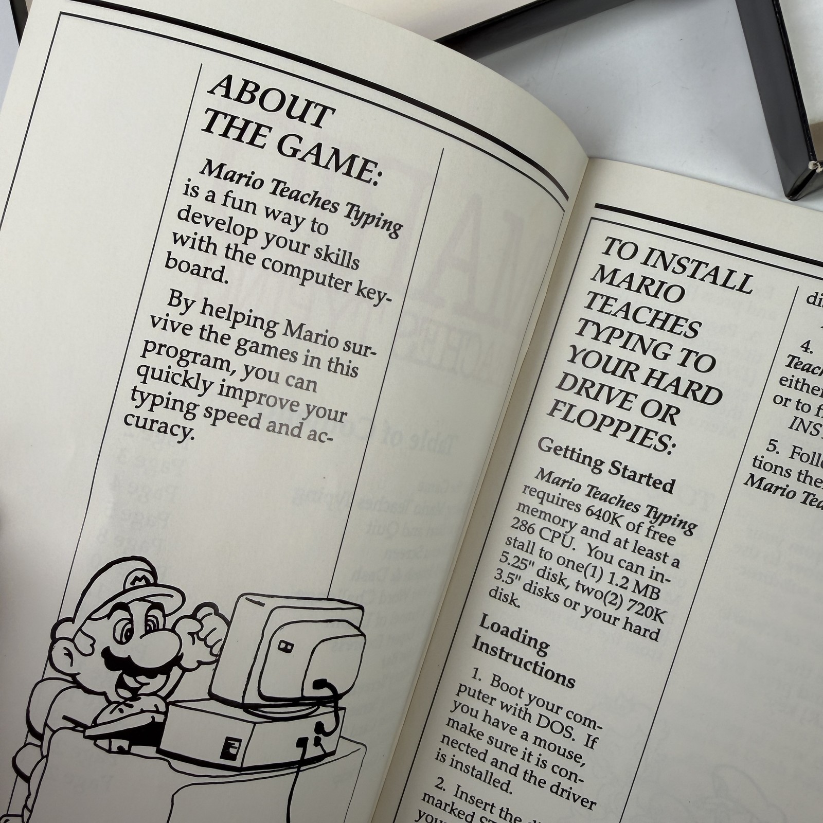 Mario Teaches Typing IBM PC Tandy DOS Floppy Disk Big Box Game Interplay 1992
