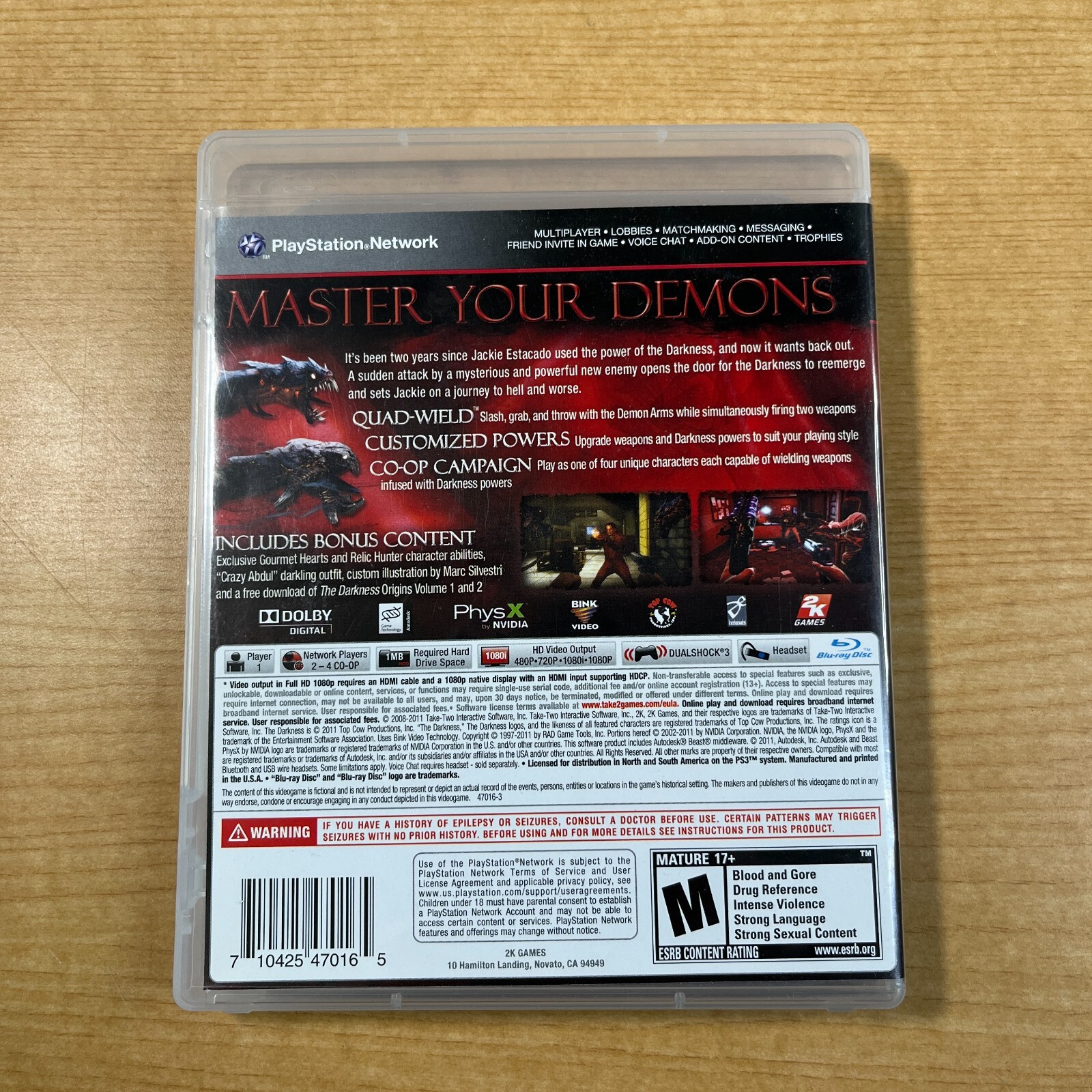 New The Darkness II Sony PlayStation 3 PS3, 2012