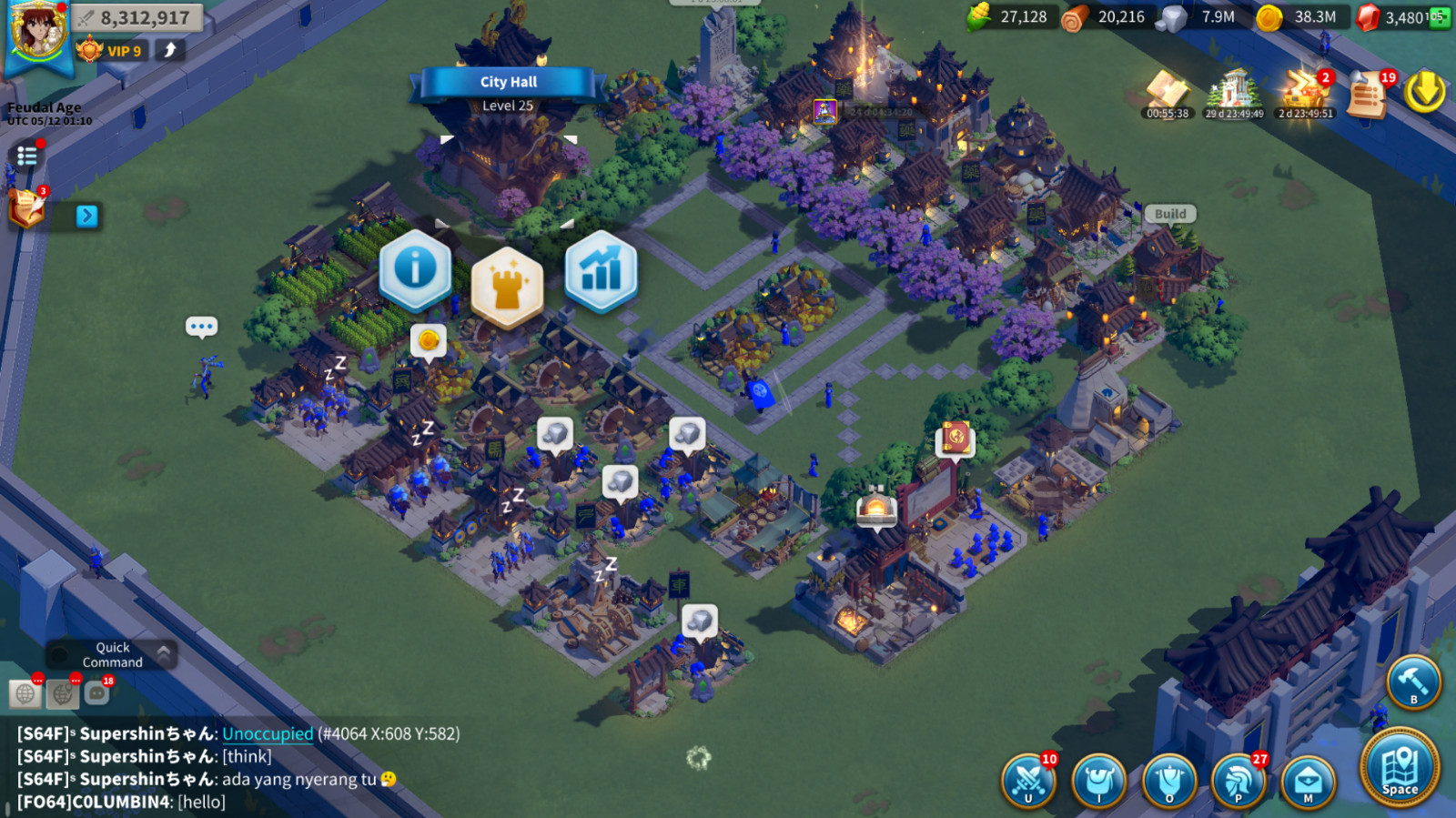 Rise of Kingdoms Account – Feudal age – VIP 9 – 8,000,000 power + good resources