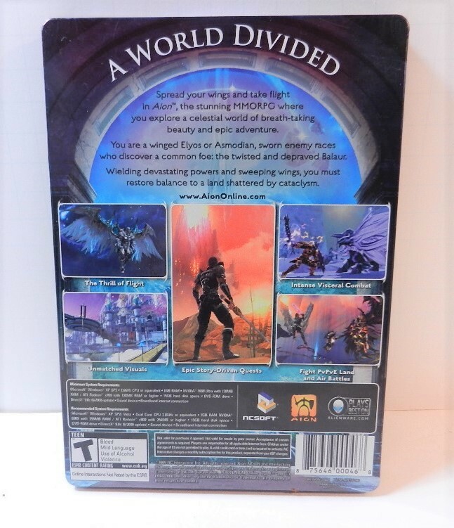 Game Aion The Tower of Eternity PC 2009 with Metal Case Collectors Version