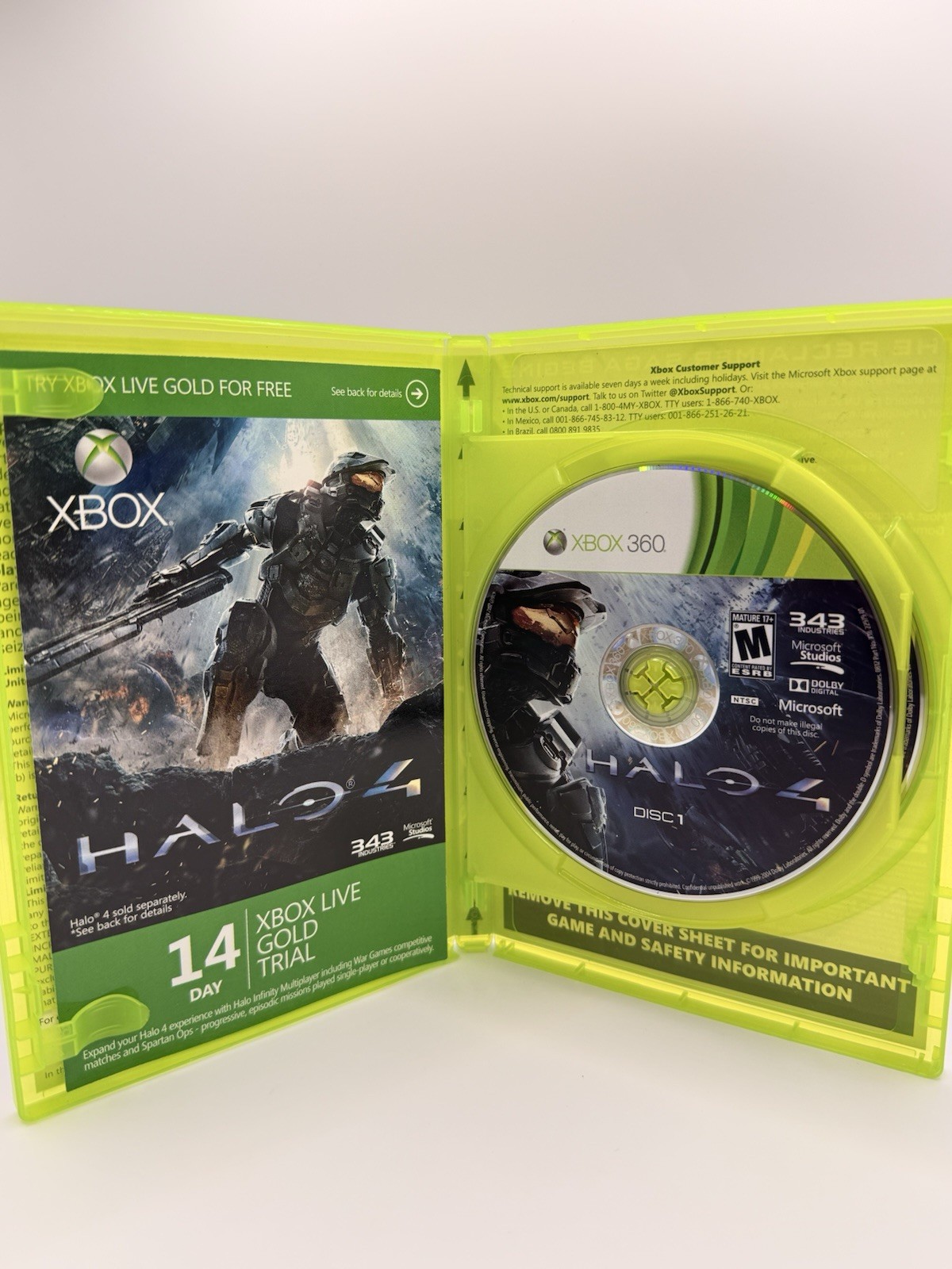 Halo 4 Xbox 360 2 Disc Set w/ Case & Insert Microsoft 343 Industries
