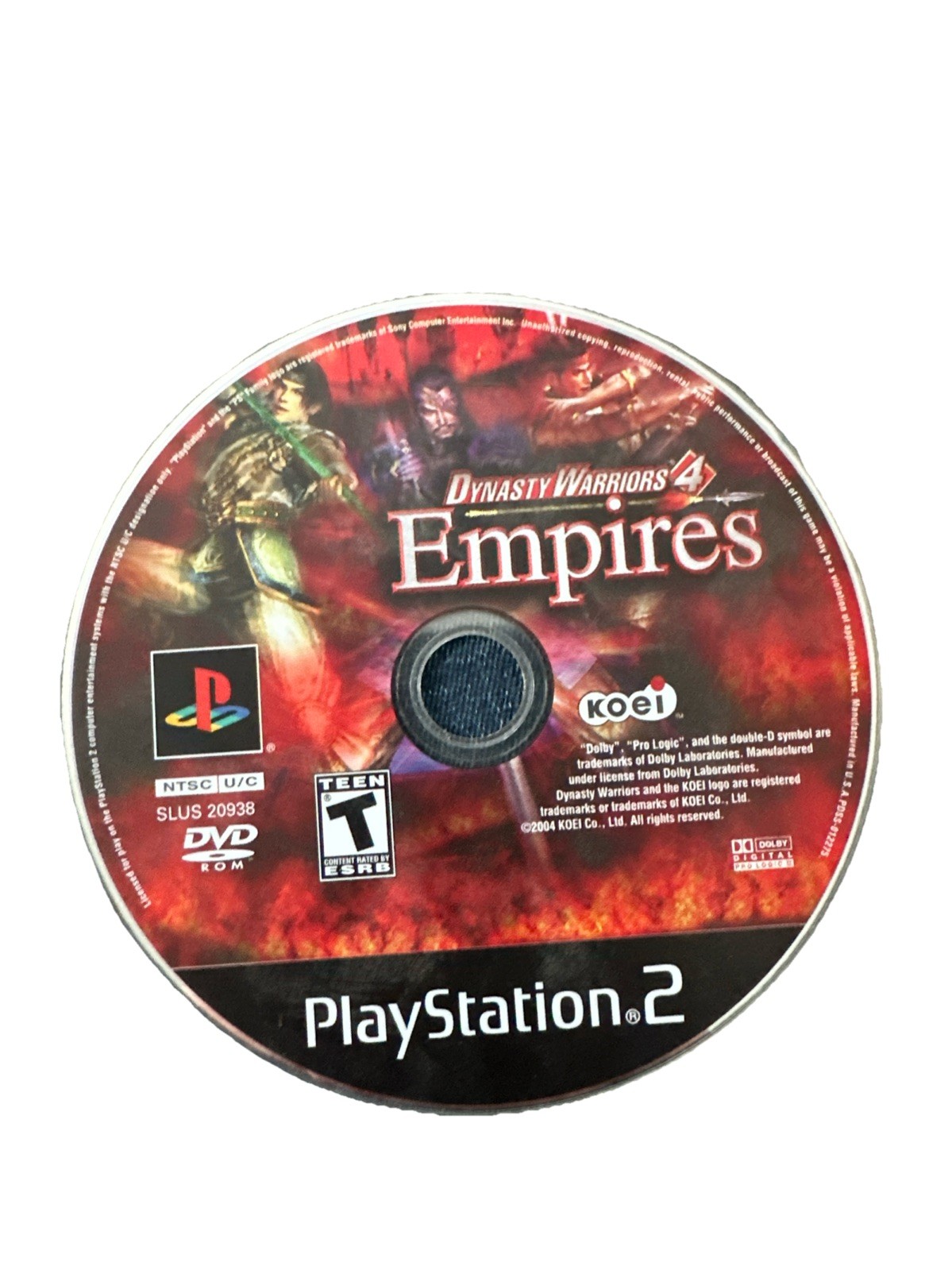Dynasty Warriors 4 Empires Sony PlayStation 2 2004 Disc Only