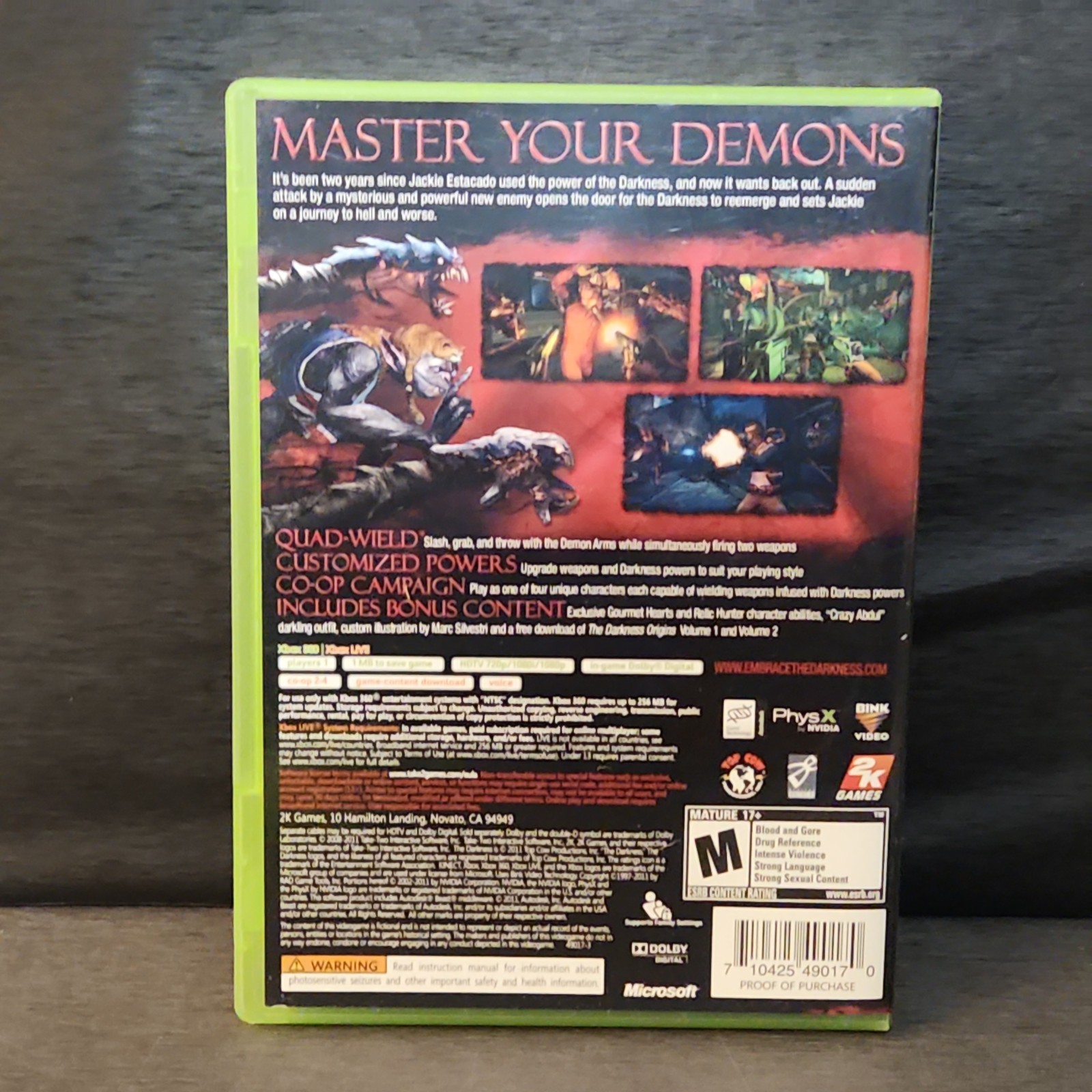 The Darkness II 2 Limited Edition Xbox 360 Game CIB
