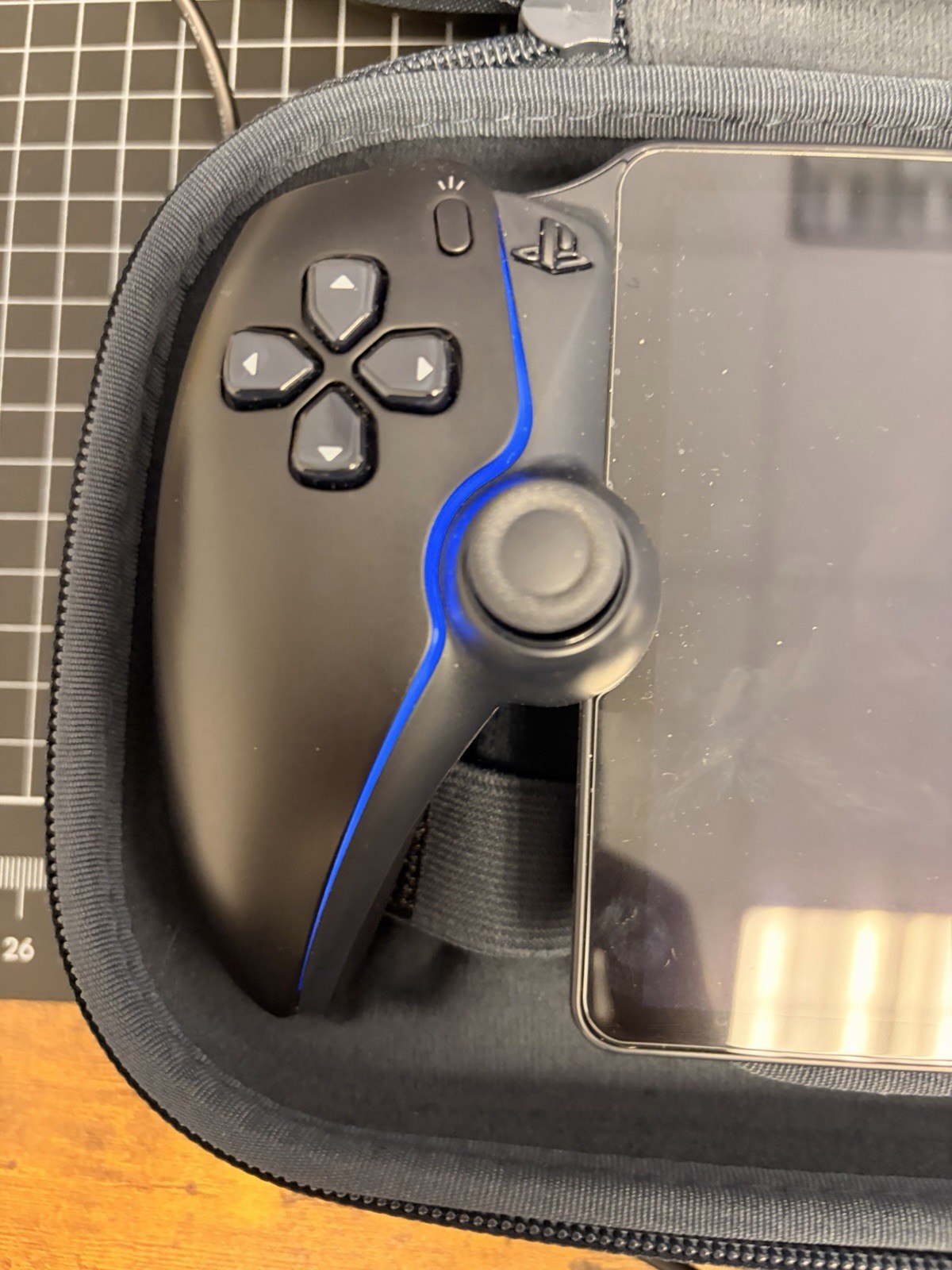 PlayStation Portal Remote Player w/ Hard Shell Carrying Case, Black/Blue