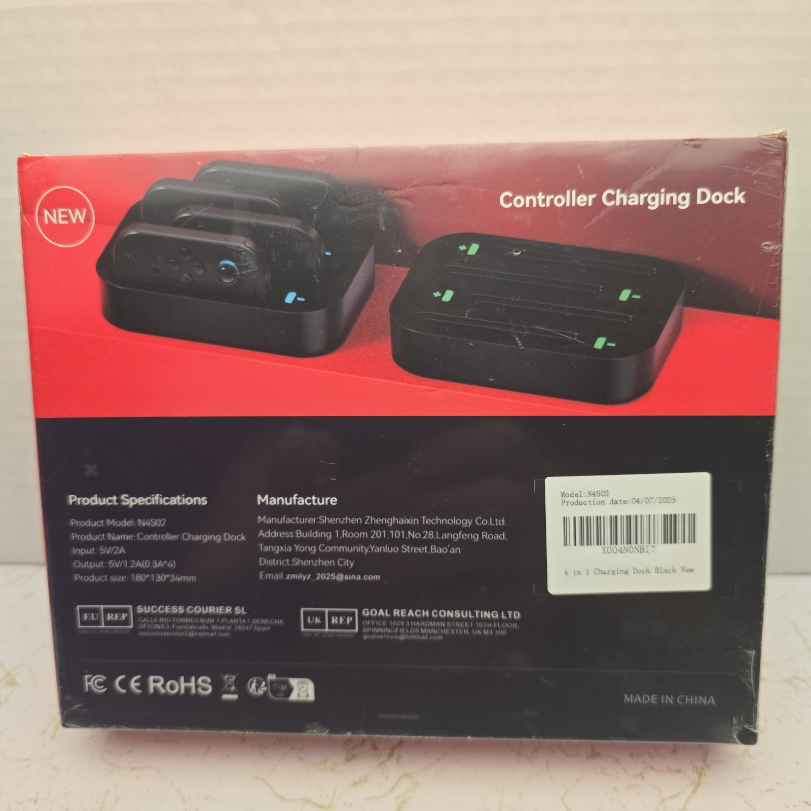 Gagaking N4S02 5V/2A Black 4 in 1 Controller Charging Dock Brand New.