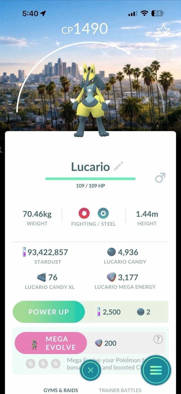 Pokémon G0 – Shiny Lucario Los Angeles BG