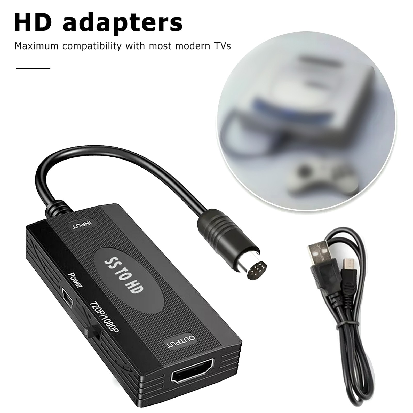 For Sega Saturn Console HDMI Adapter SS To HD 1080P Most Modern TV Compatibility