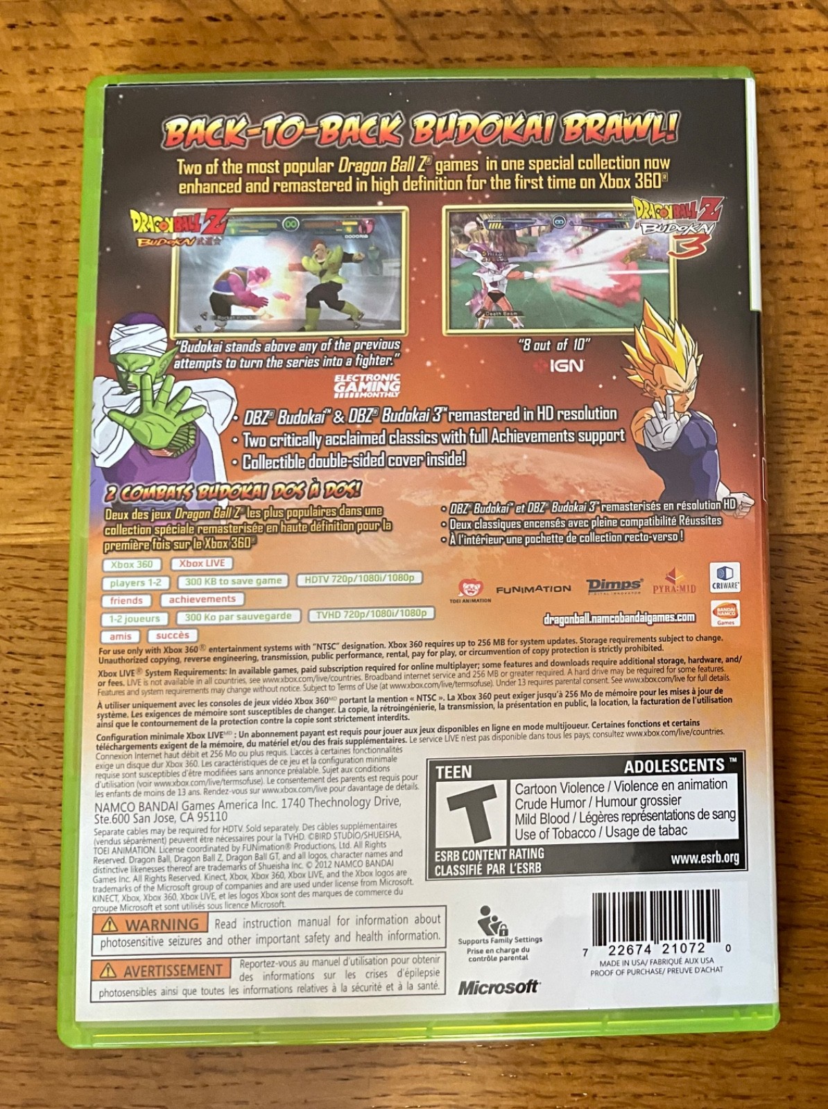 Dragon BallZ Budokai HD Collection Xbox 360 Complete w/ Manual &Case PLAYED ONCE