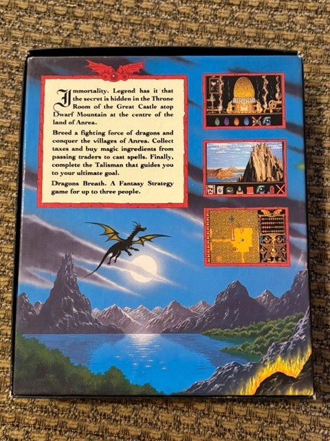 DRAGONS BREATH AMIGA GAME W/ BOX + PAPERS CLASSIC COMPUTER SEE PICS