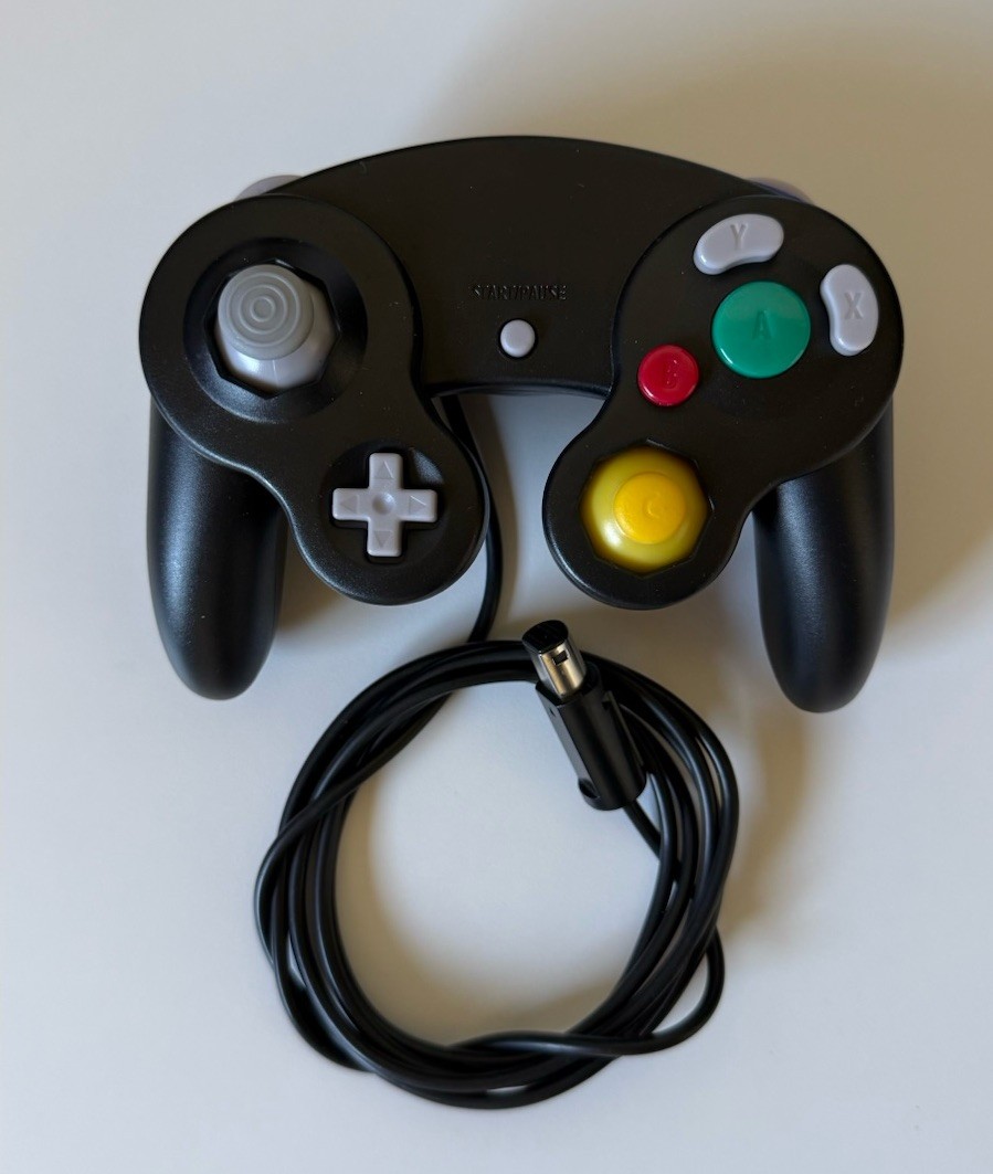 Black Unbranded Wired GameCube Controller for Nintendo- CLEANED & TESTED