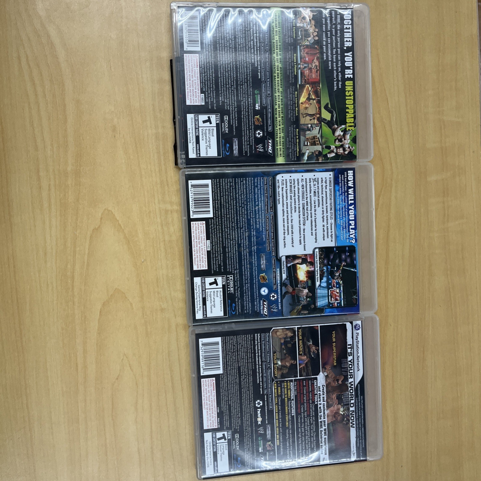 Smackdown vs Raw 2008 2009 2010 PS3 Playstation Video Games Complete Lot of 3
