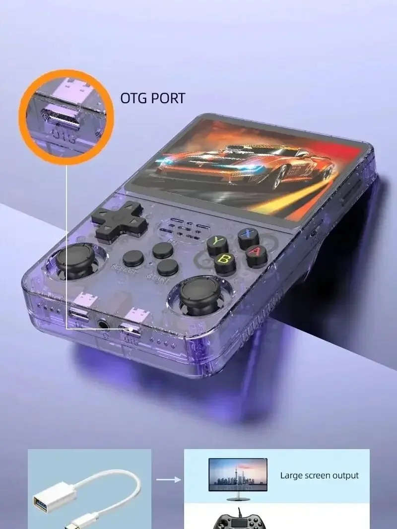 64-128GB, R36S Retro Handheld Video Game Console 20000 Games 3.5″ IPS Screen,USA