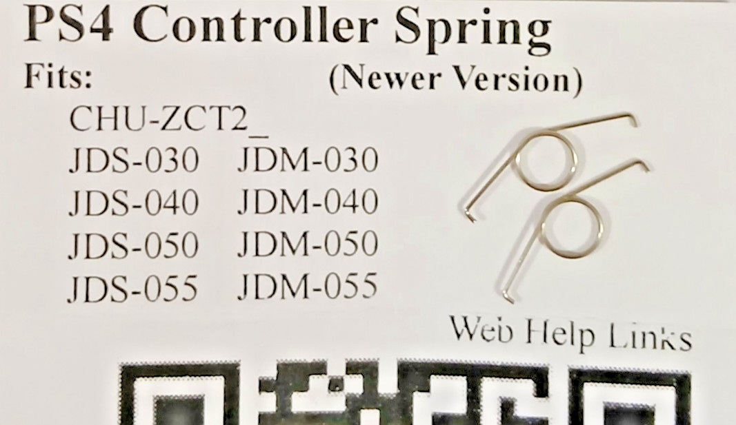 PS4 Controller Trigger Spring L/R, All Ver: 01 11 20 30 40 50 55 THICKER=0.33mm
