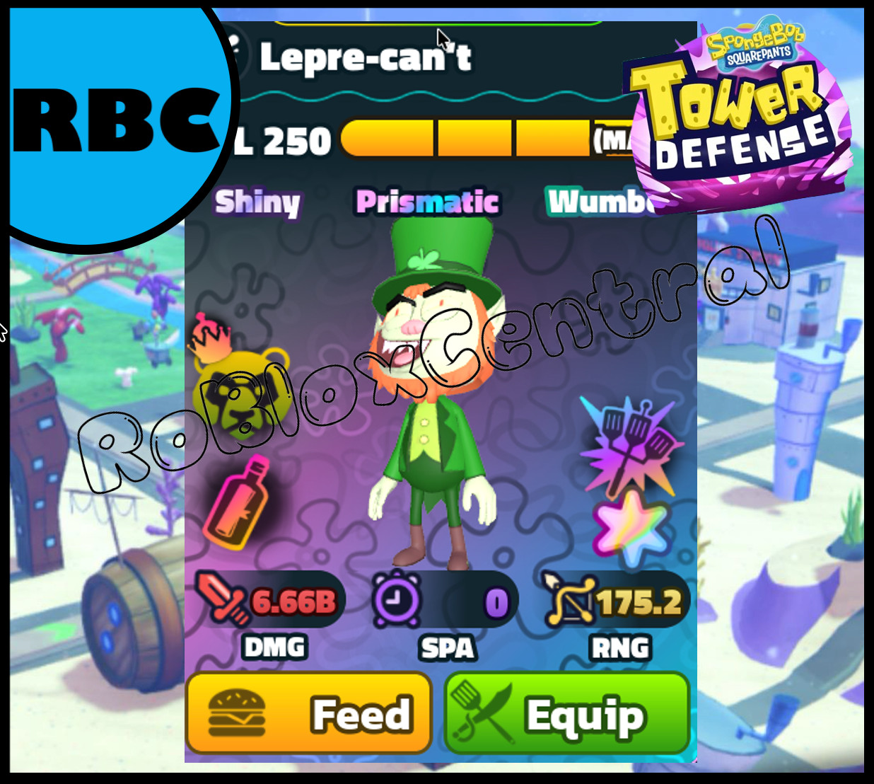 LEPRE CANT – SUPSERSTAR SHINY WUMBO SS SPONGEBOB TOWER DEFENSE SBTD LEPRE-CAN’T