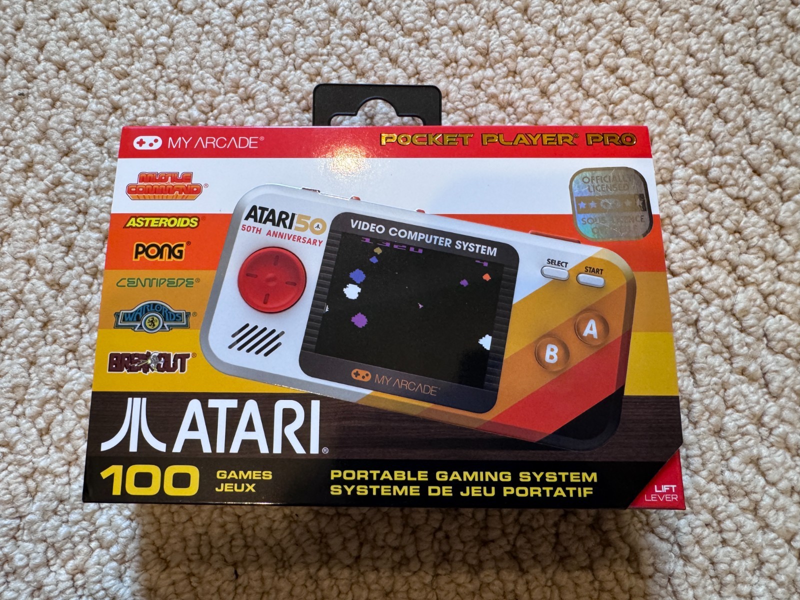 My Arcade Pocket Player Pro Atari 50th Handheld, 100 Built-In Games, USB-C