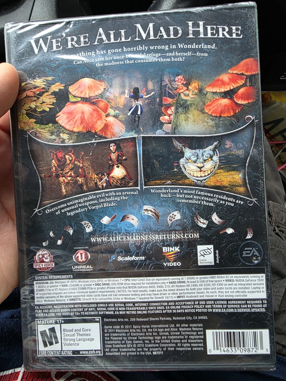 Alice Madness Returns PC DVD-ROM Factory Sealed New EA American McGee Windows Ga