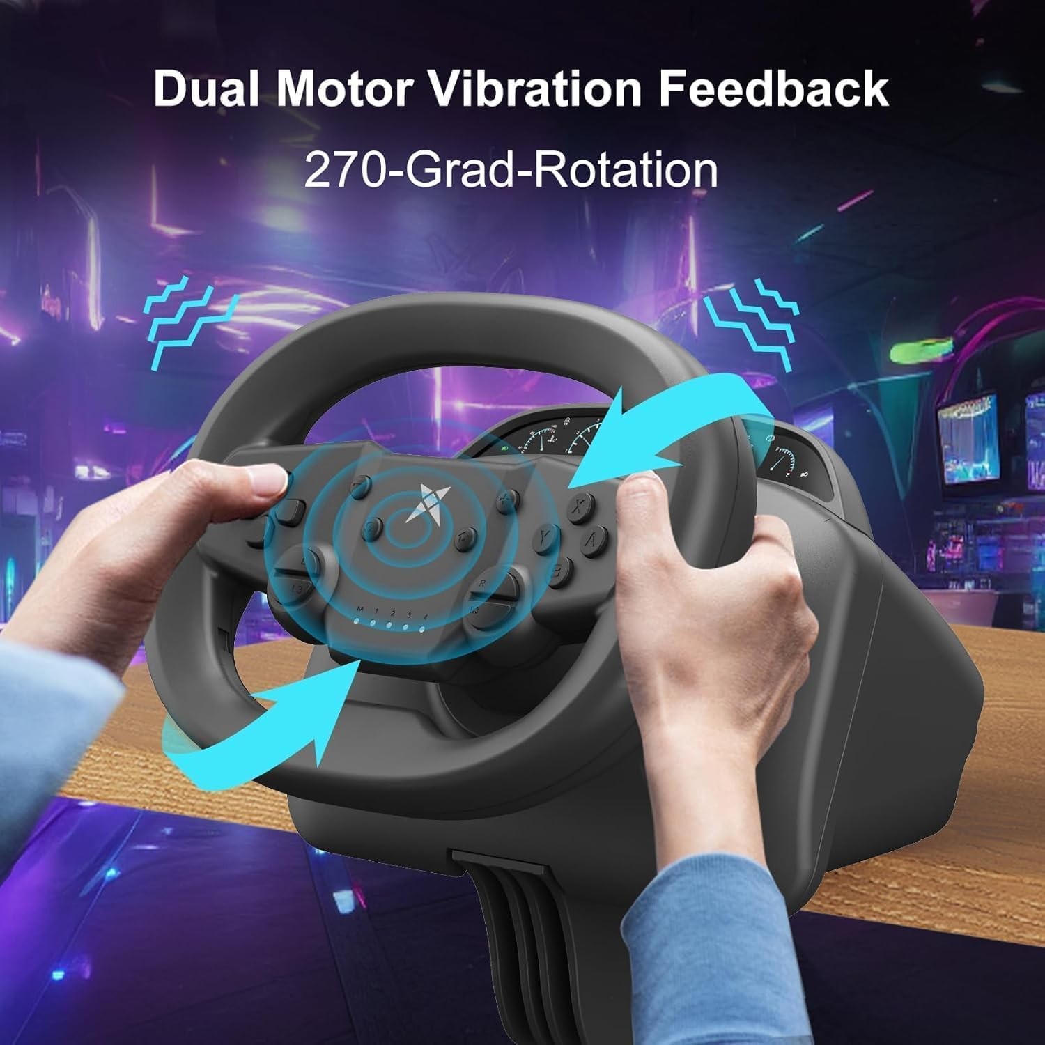 Bluetooth wireless connection Racing Wheel Pedals for PC P4 P3 Switch2 Android