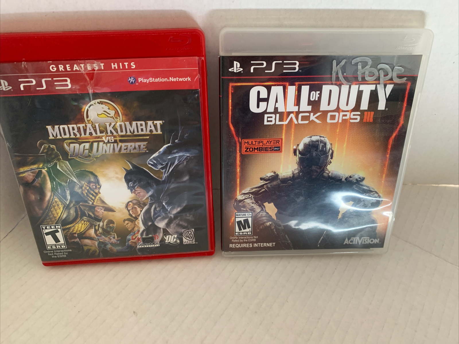Call Of Duty Black Ops 3 & Mortal Kombat VS DC Universe PS3 Lot ForPlaystation 3