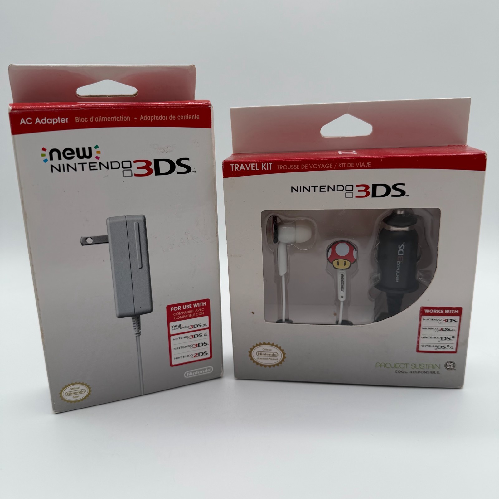 New Nintendo 3DS AC Adapter DSi 2DS 3DS Official Brand New Sealed + Travel kit