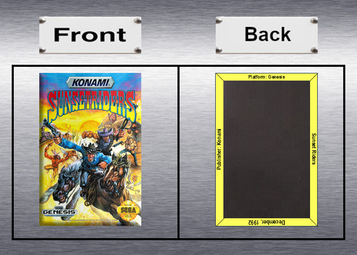 Sunset Riders Video Game Box Art Sega Genesis High Quality Magnet