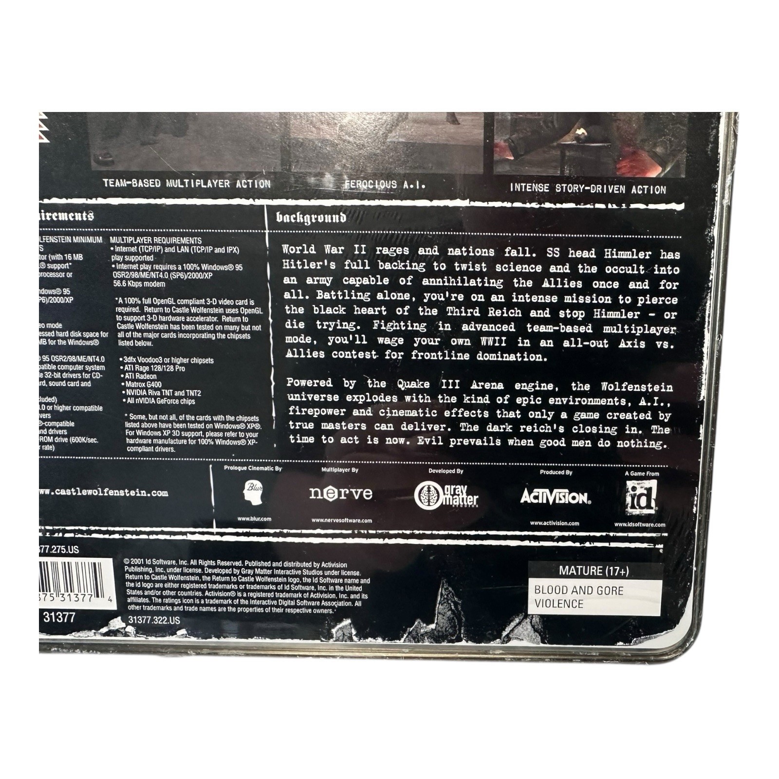 Return to Castle Wolfenstein: Limited Edition (PC 2001) NEW SEALED METAL BOX TIN