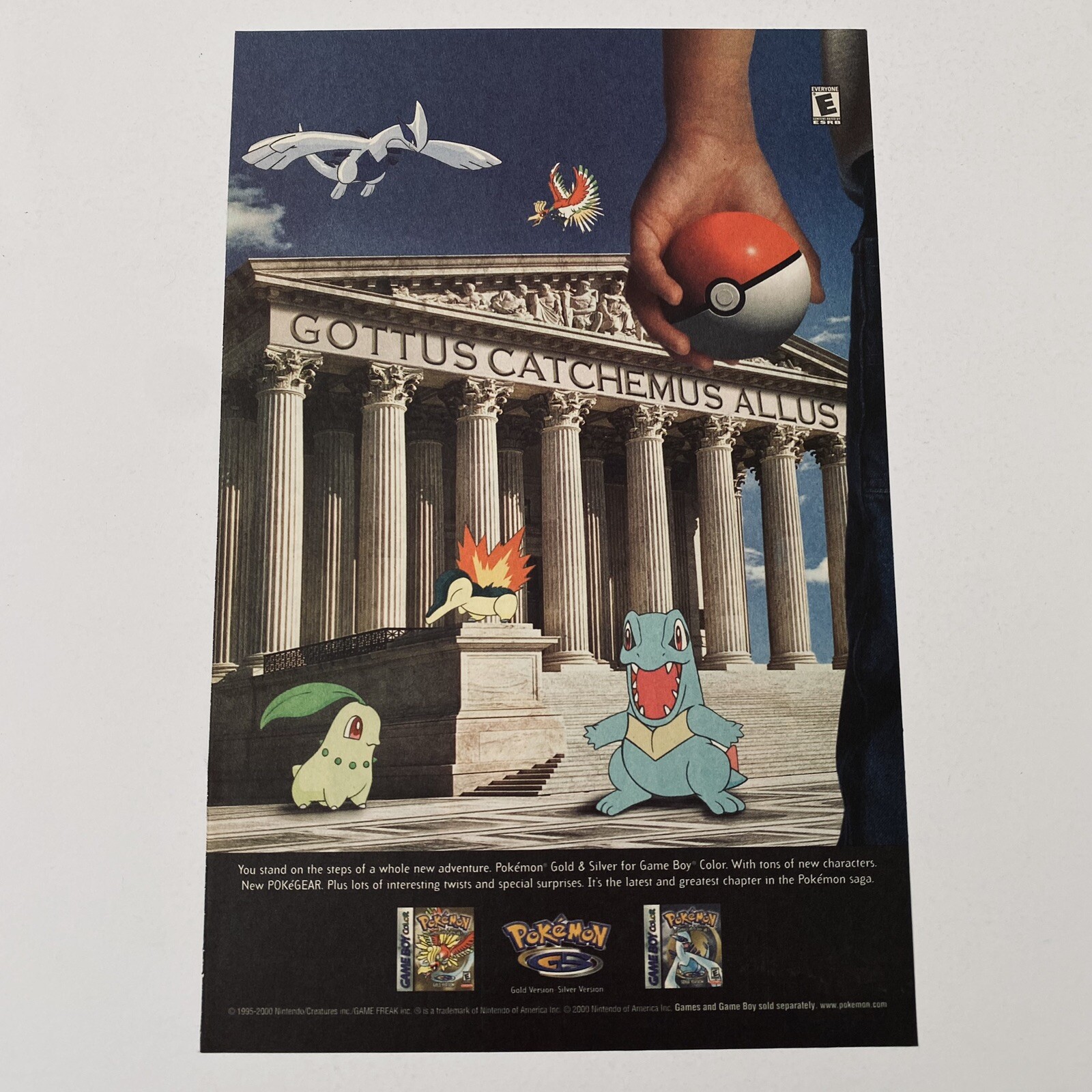 Pokémon Gold & Silver Game Boy Colour Nintendo Promo Poster 2000s Rare Print Ad