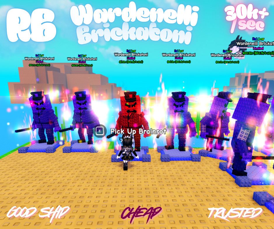 🌈RAINBOW WARDENELLI BRICKATONI 🌈 – ⚡️FAST AND RELIABLE⚡️PLANTS VS BRAINROT