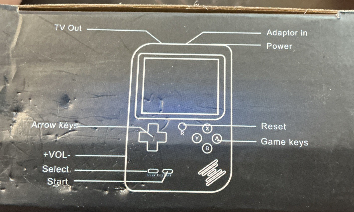 NEW IN THE BOX Blue Mini Game Box Retro Handheld Game Console 500 games
