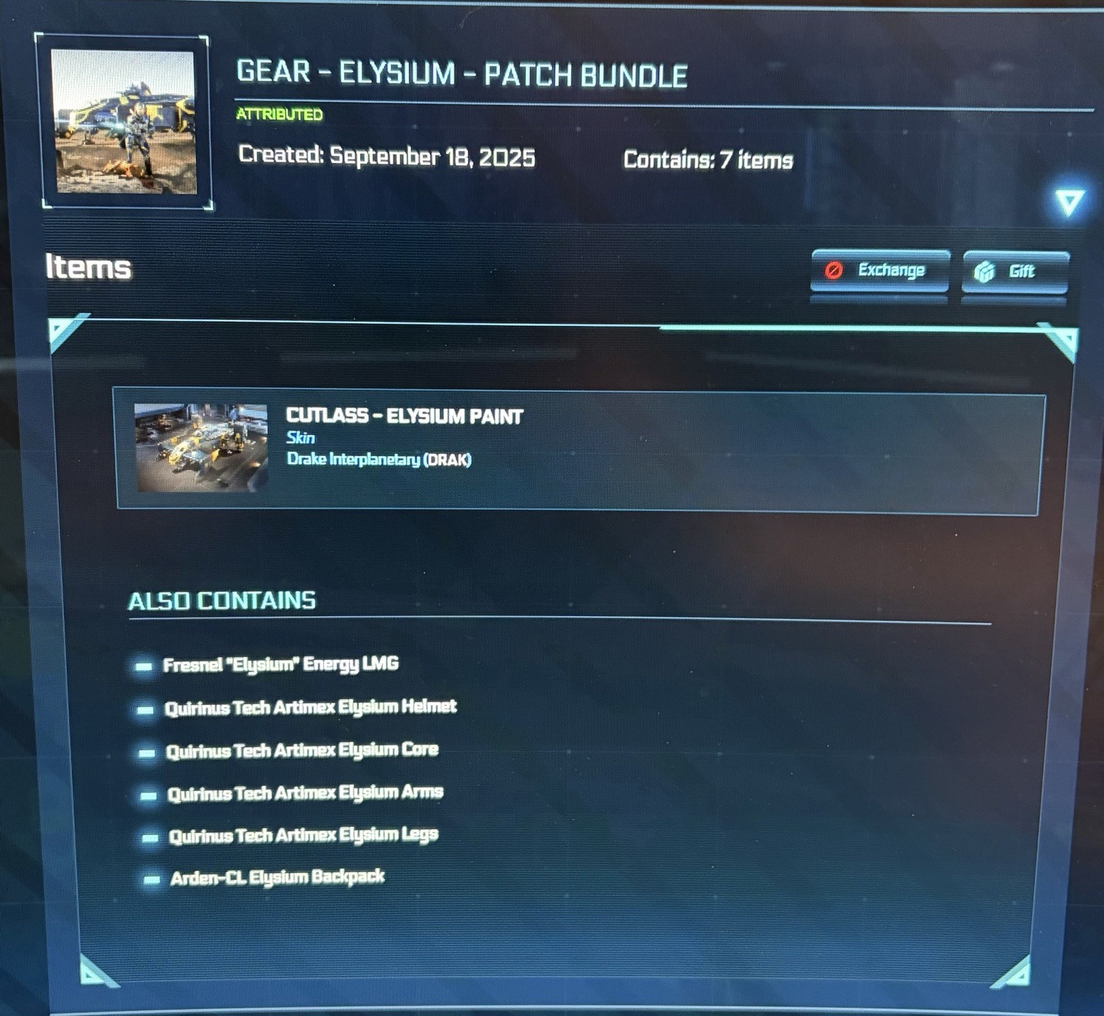 Star Citizen Gear Elysium Patch Bundle Cutlass Paint And Quirintus Armor