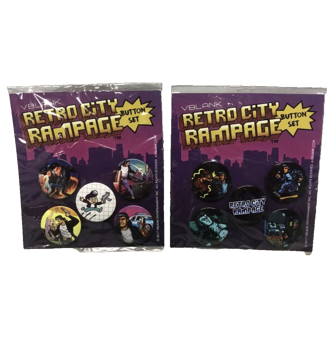 Retro City Rampage 10-Pin Button Set VBlank Video Game Collector Lot Sealed