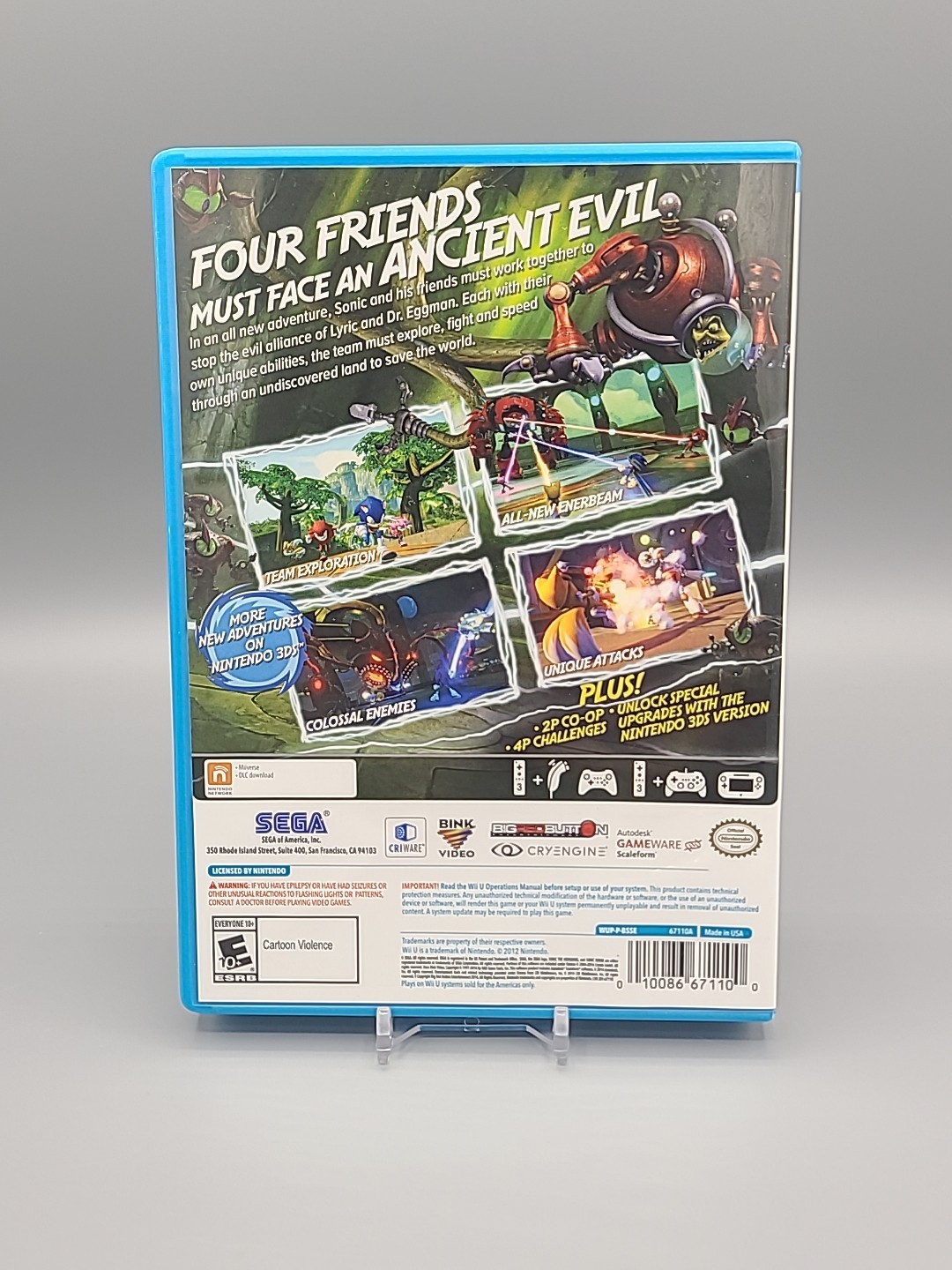 SONIC BOOM: RISE OF LYRIC (Nintendo Wii U, 2014) COMPLETE w/ Manual & MINT Disc