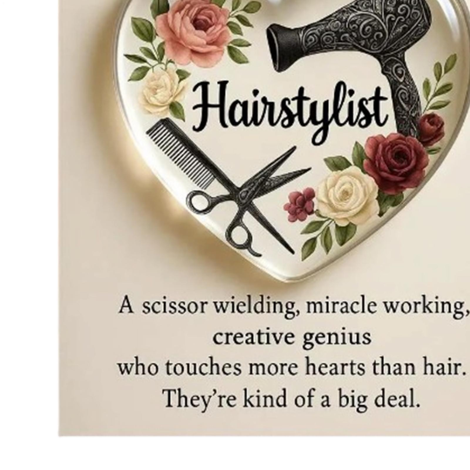 1pc A pocket Hug for Hairstylist 2D Heart Shaped Hairdresser Gift
