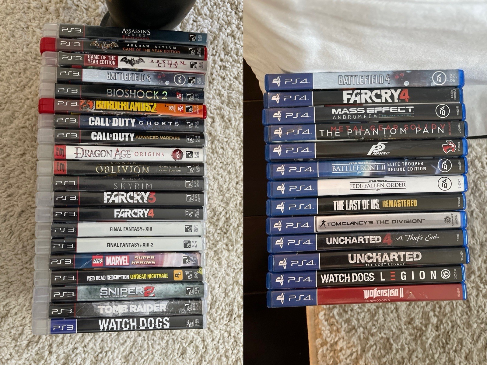 PS3 PS4 Game Lot 30+ Games Near Complete – Batman Final Fantasy Far Cry + More