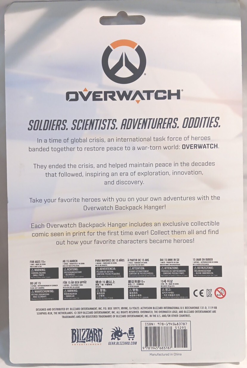 Overwatch Comic Book & Action Figure Backpack Hanger, New