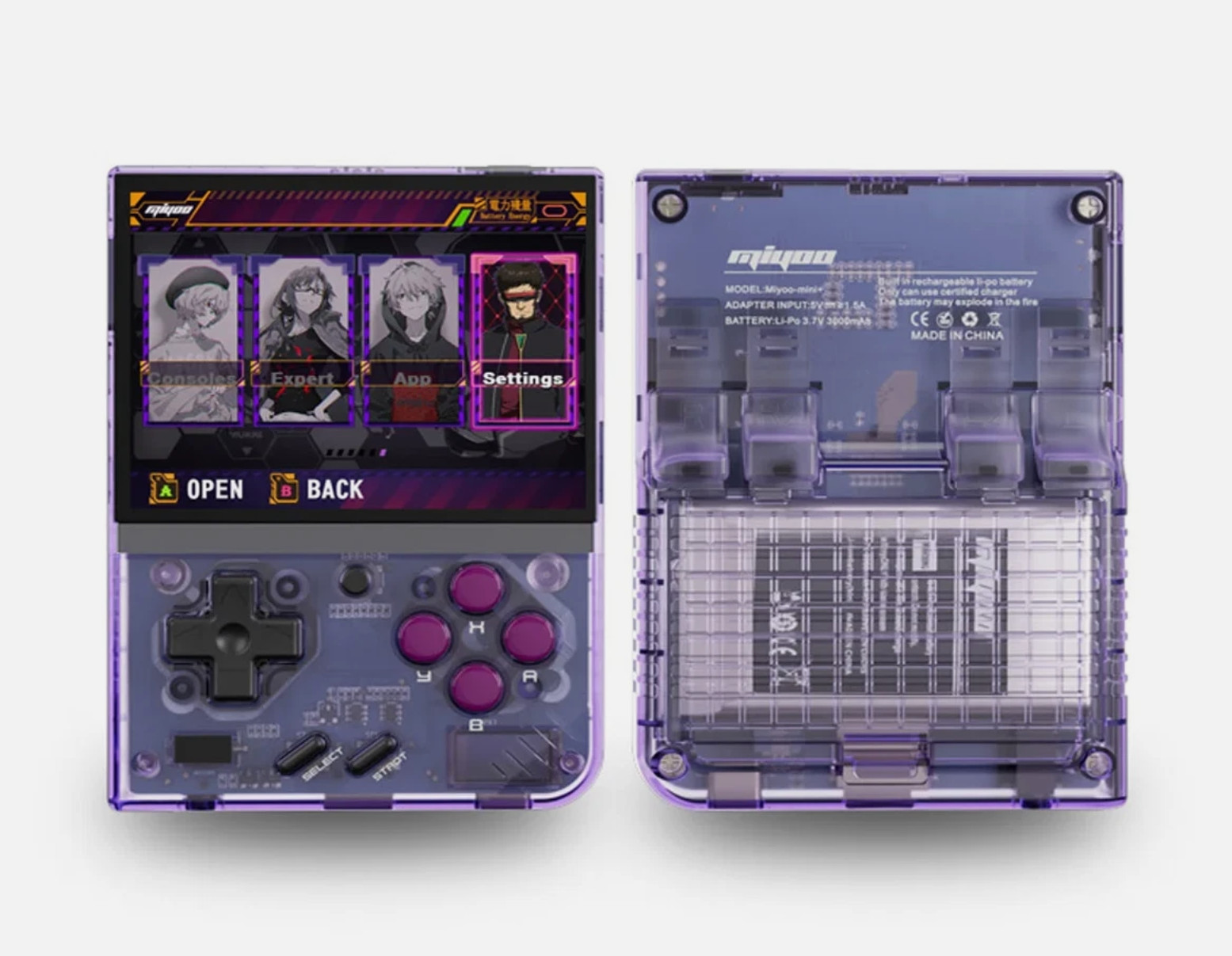 Miyoo Mini Plus Purple 64GB 3.5″ IPS Retro Handheld Console OnionOS WiFi + Case