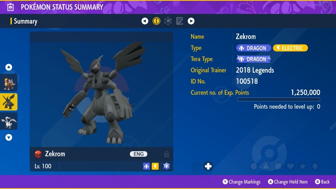 Zekrom Event 💜 American 2018 Legends 💜 Pokémon Scarlet & Violet