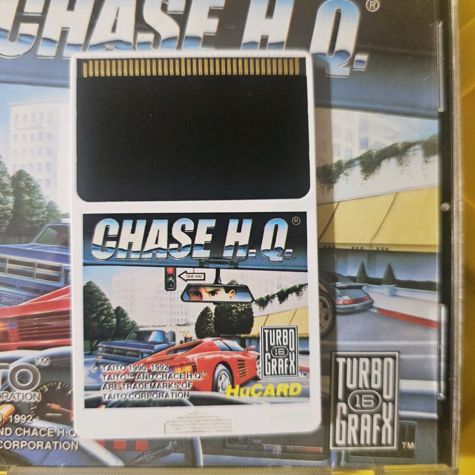 Chase HQ TG16 Authentic HuCard with Sleeve & Manual 1992 TURBOGRAFX-16