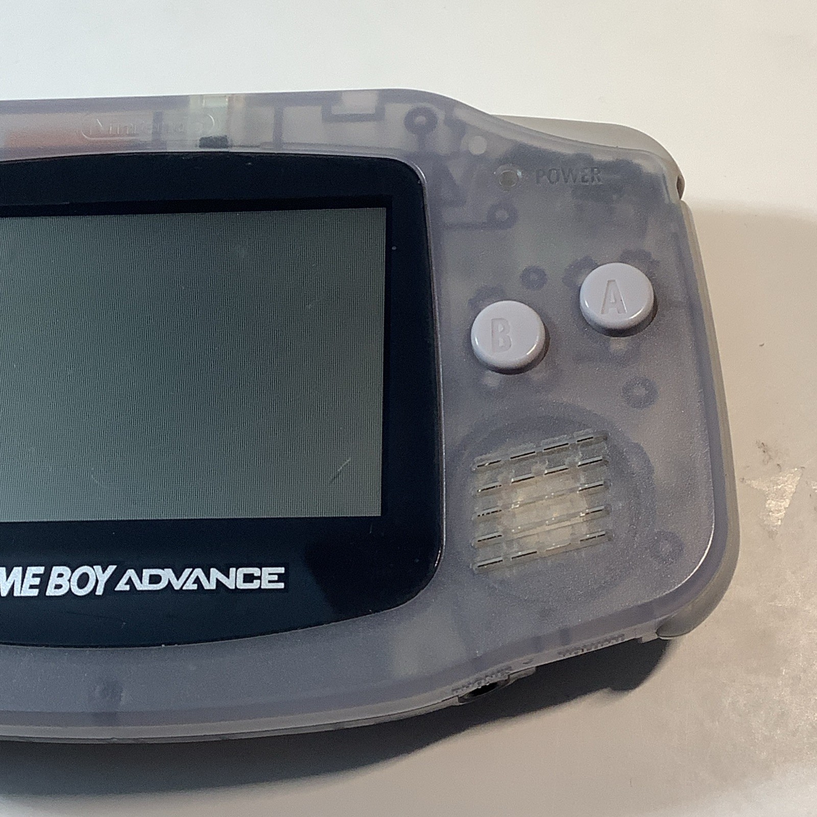 Nintendo Game Boy Advance GBA Glacier Handheld System Console AGB-001 – Tested
