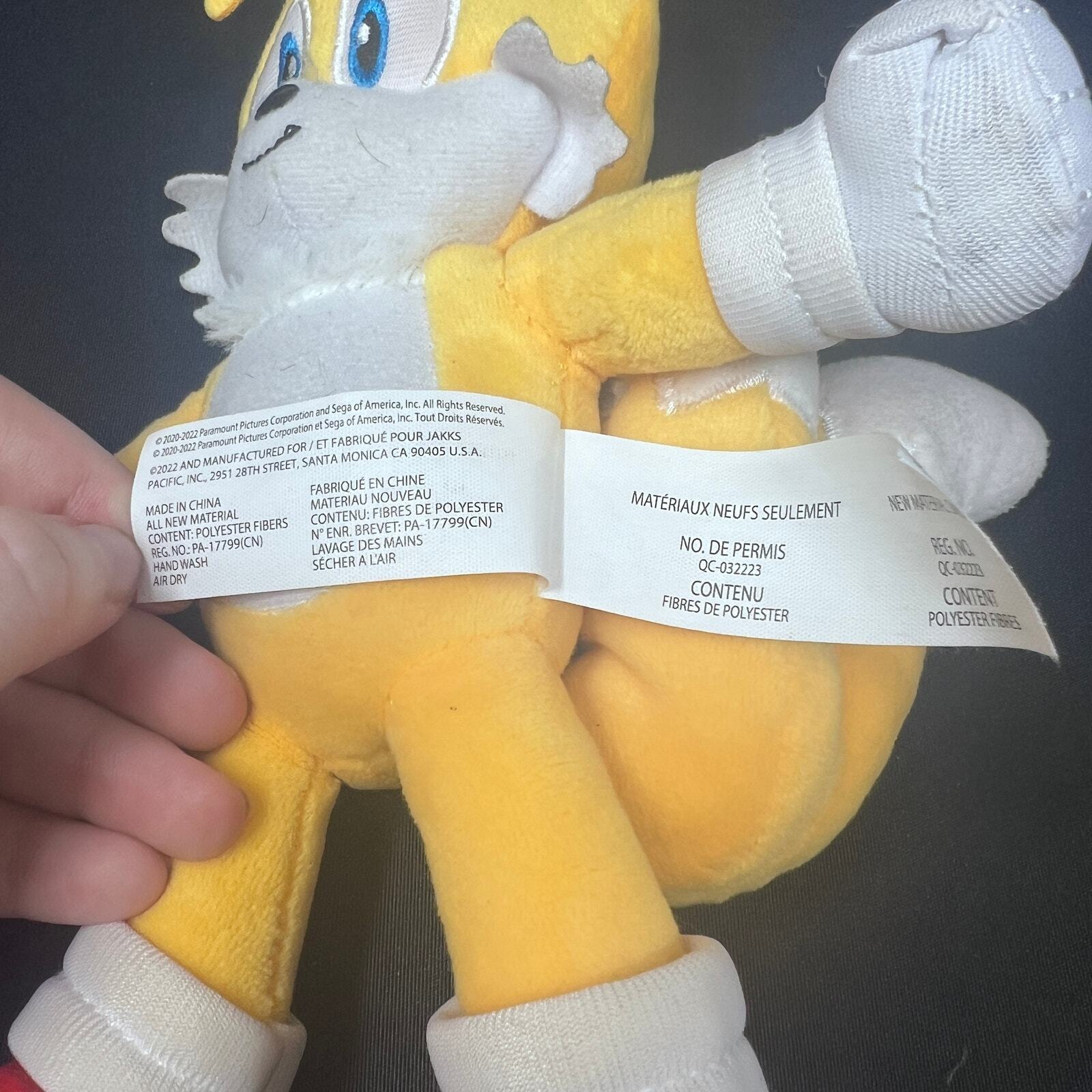 Jakks Pacific Sonic The Hedgehog 3 Movie Tails 9” Yellow Plush 2022