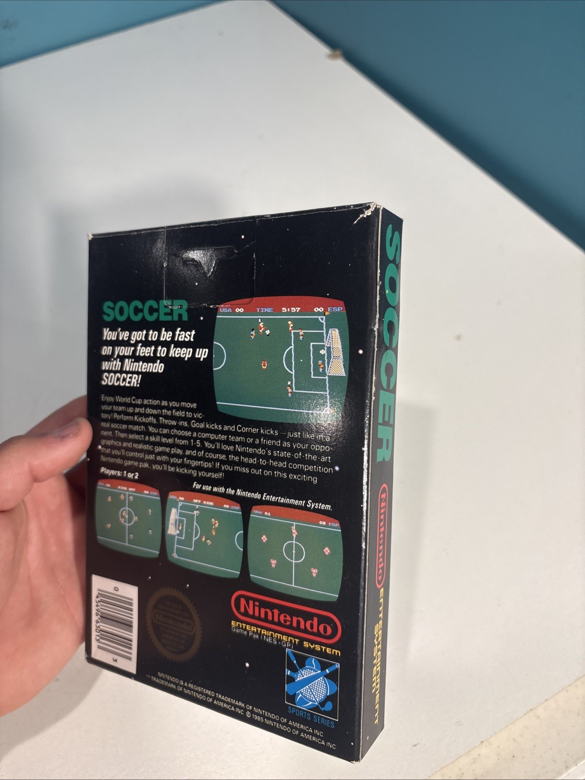Soccer – Nintendo NES Box Only – Gloss seal 2nd Print Test Market