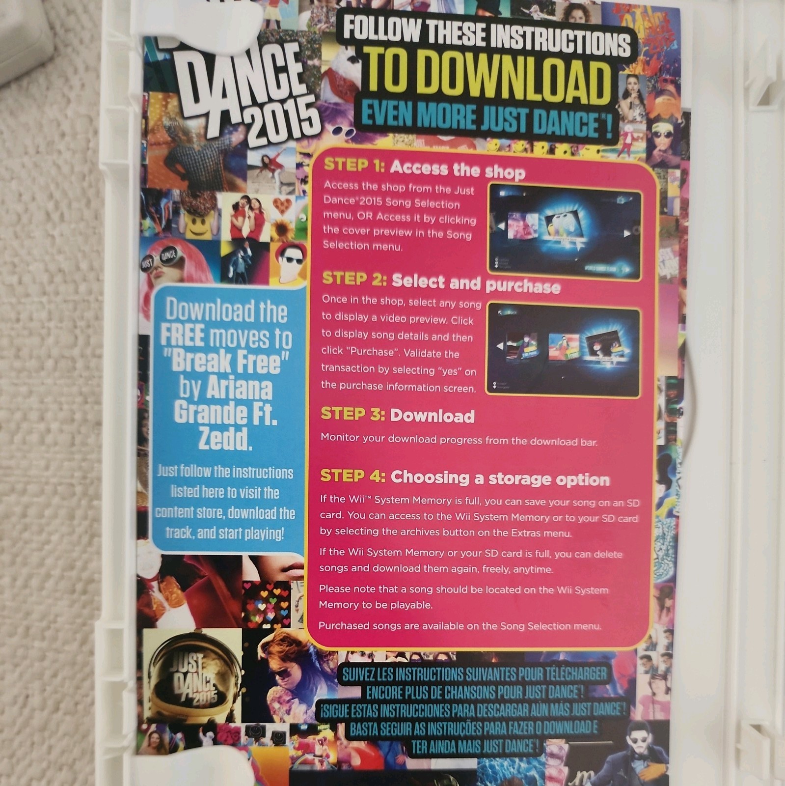 Just Dance 4, 2014, 2015 Nintendo Wii With Books/Cases. 3 Game Lot