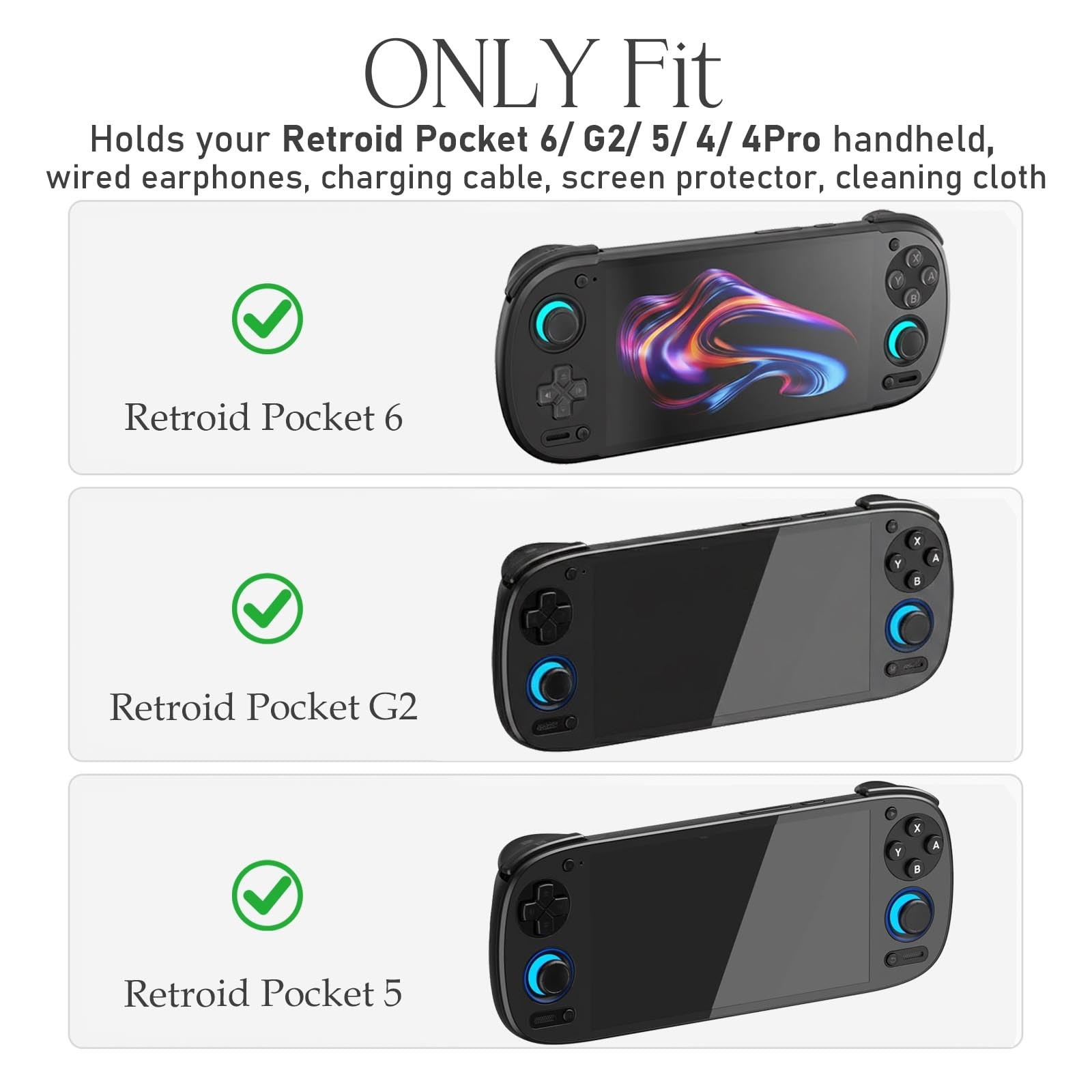 worfty Travel Carrying Case for Retroid Pocket 6/ G2/ 5/ 4/ 4pro Game Handhel…