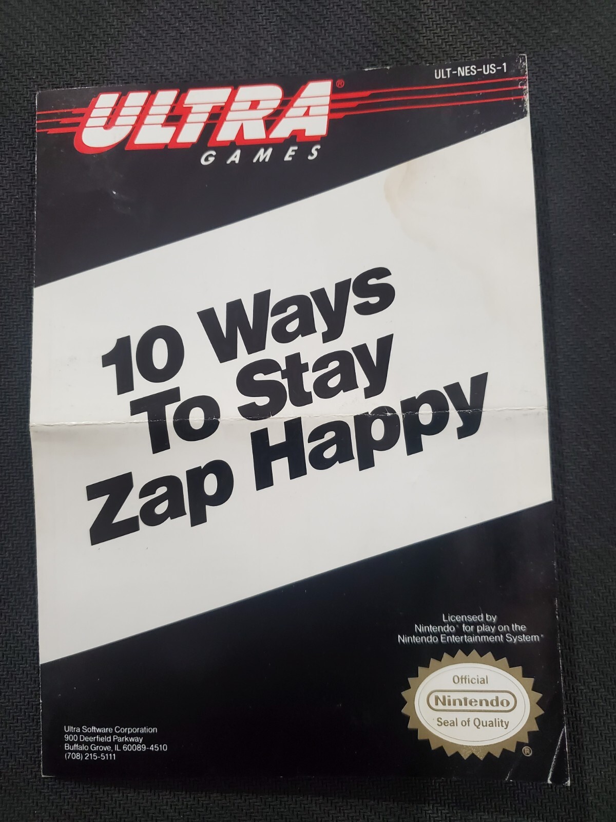 NINTENDO Fold Out 10 WAYS TO STAY ZAP HAPPY Ultra Video Game insert Promo Poster