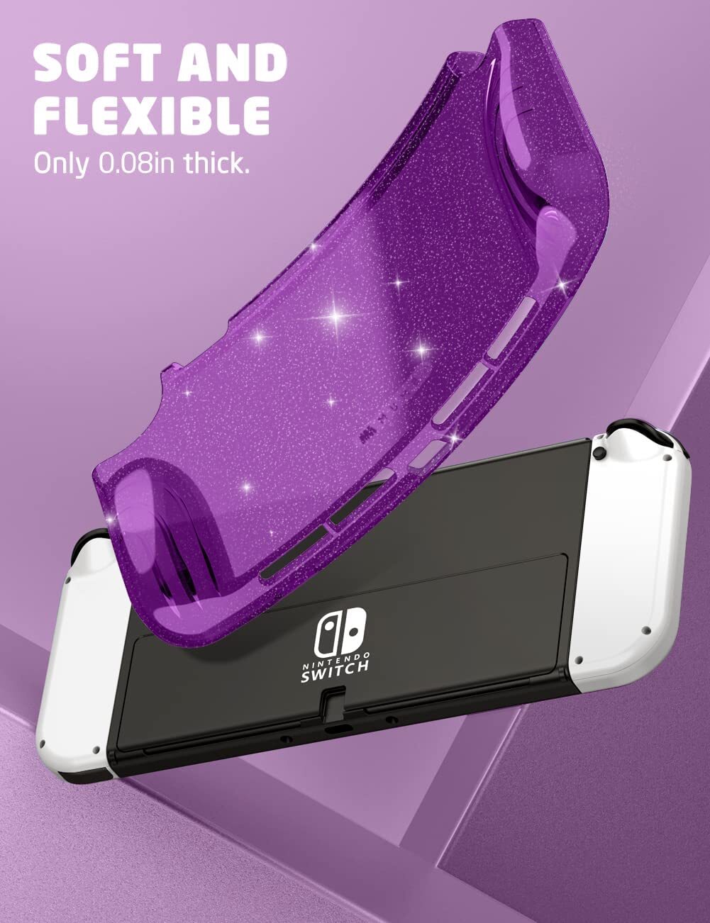 For Nintendo Switch OLED Console Joy-Con 7.0″ Mumba Case Flexible TPU Grip Cover
