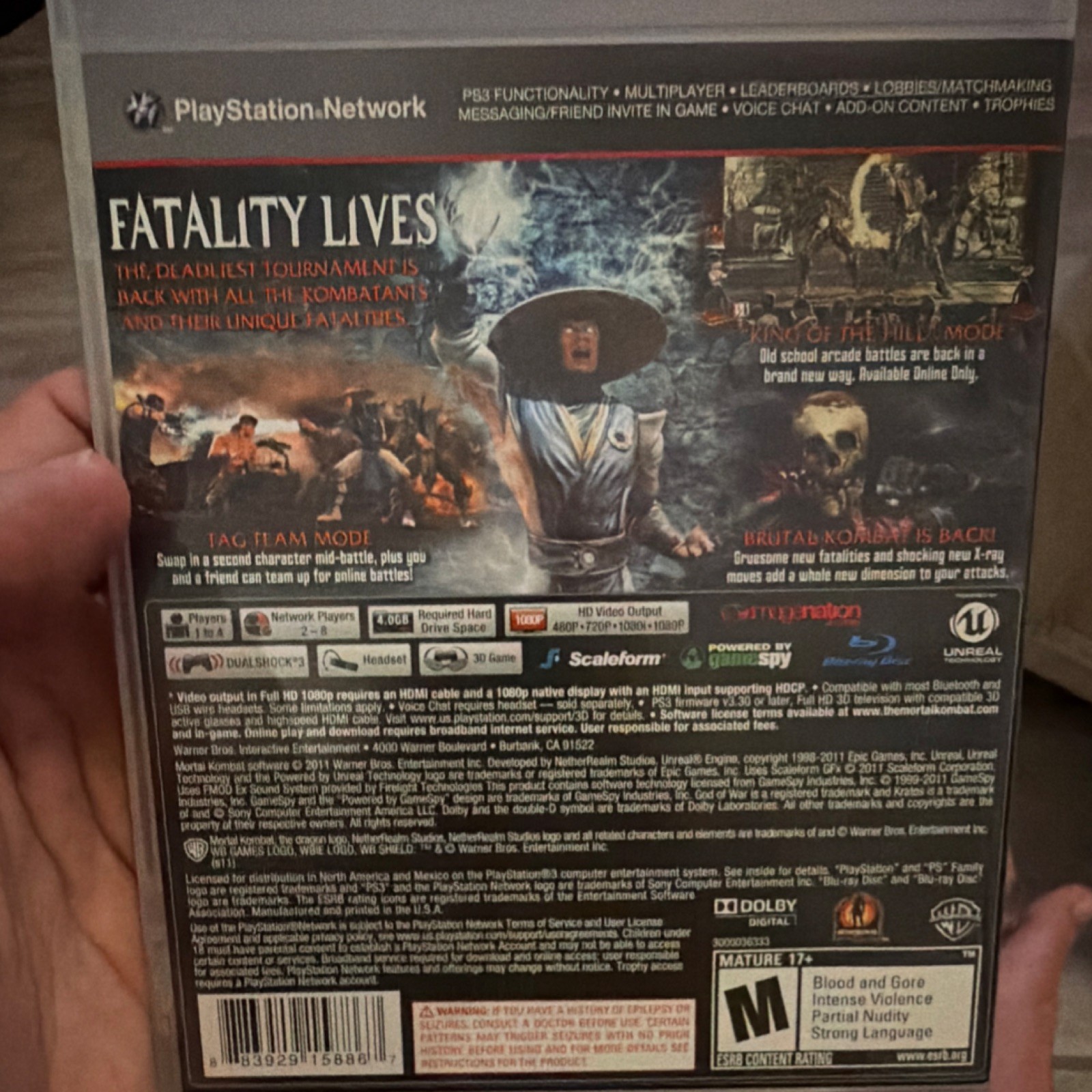Mortal Kombat Sony PlayStation 3 Fighting Game Warner Bros. M-Mature 2011