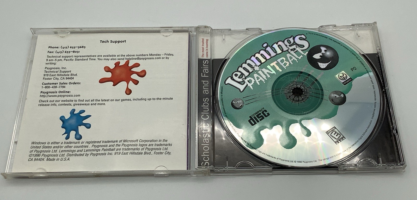 Psygnosis Lemmings Paintball CD ROM PC Game Windows 95/98 1996