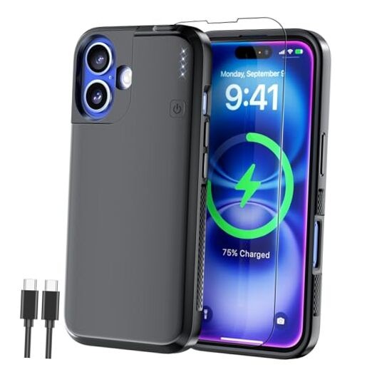 Upgraded Battery Case for iPhone 16, 5000mAh USB C iPhone 16 – 5000mAh