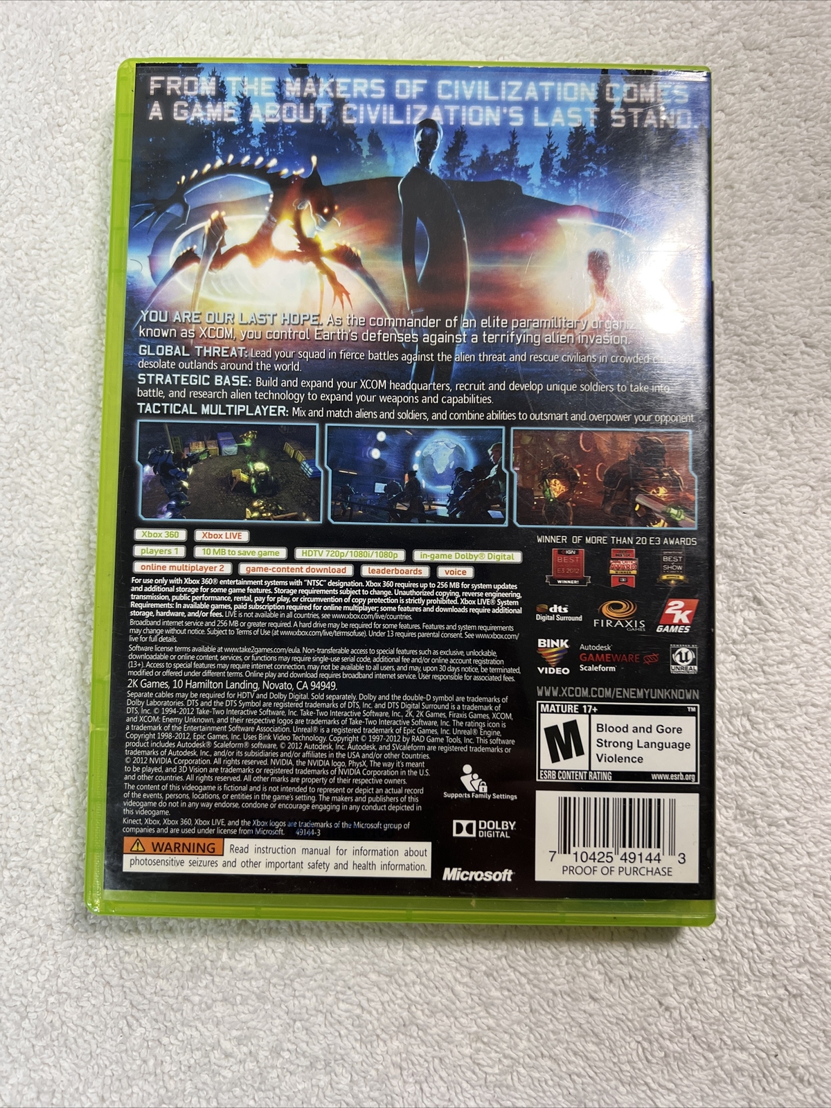 XCOM: Enemy Unknown – Xbox 360 Game – Complete With Manual And Tested
