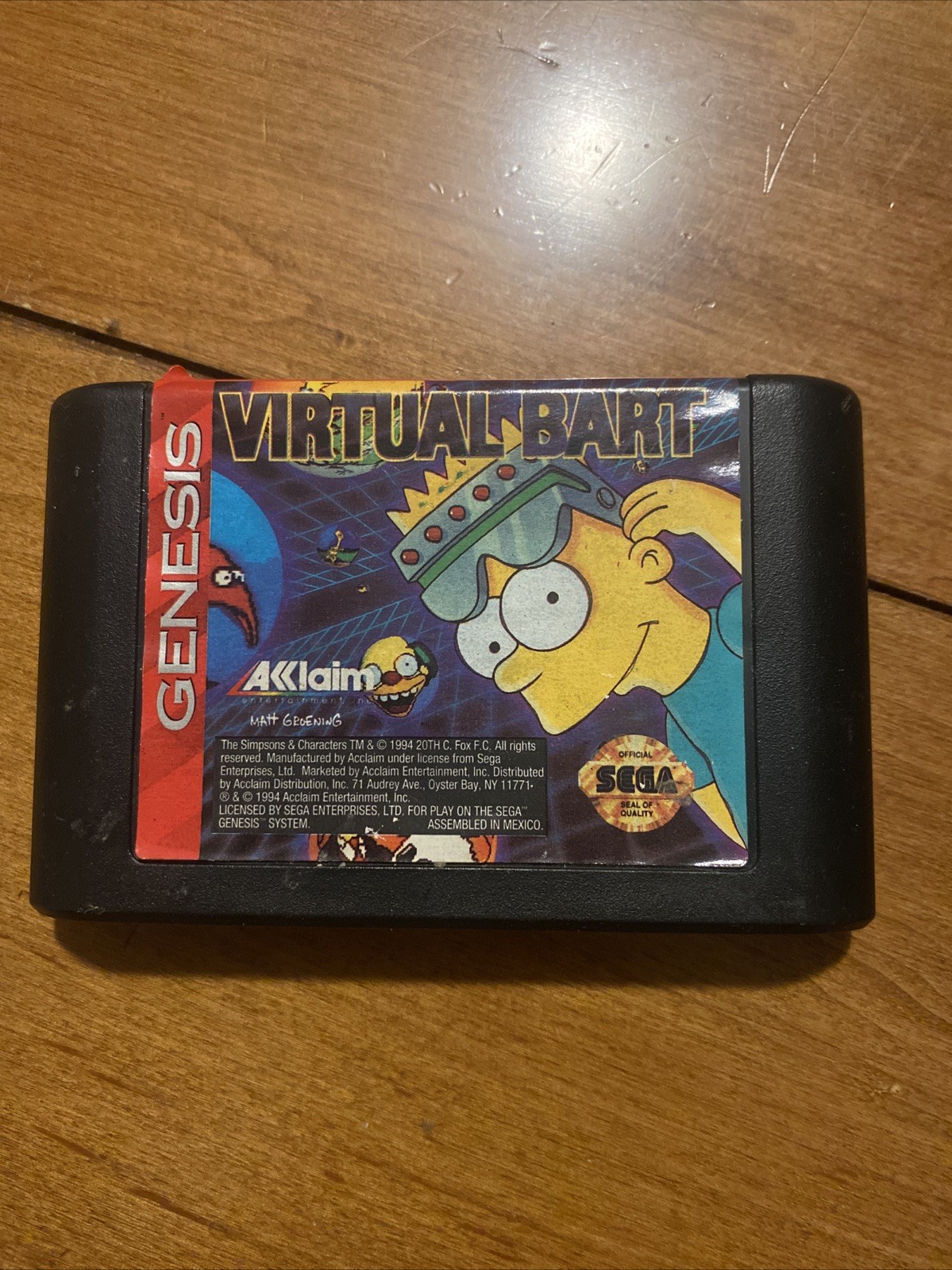 Virtual Bart SEGA Genesis Cartridge Only