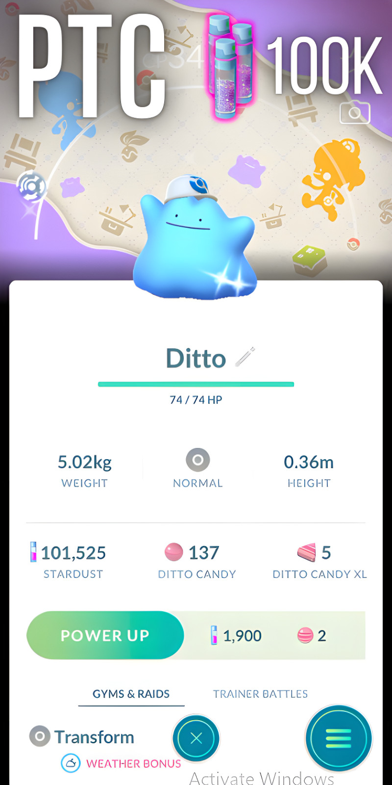 Shiny Ditto Special BG Pokopia | mini PTC 100K Stardust | Go ✨